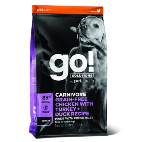 GO! Carnivore Chicken, Turkey + Duck Recipe for Senior Dogs 1,6kg
