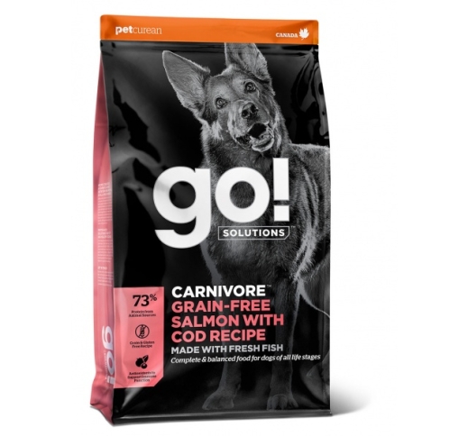 GO! Carnivore Беззерновой корм с лососем и треской для собак всех возрастов 1,6кг