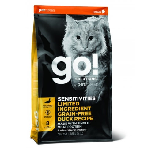 Go! Sensitivities Grain Free Duck Recipe for Cats & Kittens 1,4kg (Best before 08/04/2023)