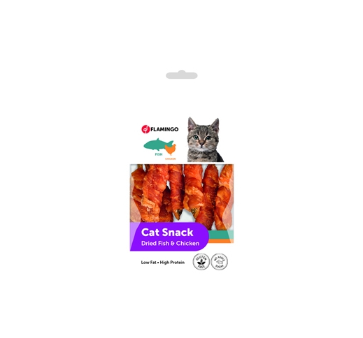 Лакомство для кошек - Сушеная рыба с курицей 50г