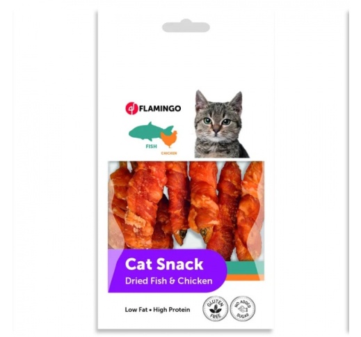 Лакомство для кошек - Сушеная рыба с курицей 50г
