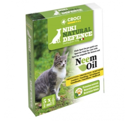 Niki Natural Defence Spot on Vials with Neem Oil for cats 5x2ml