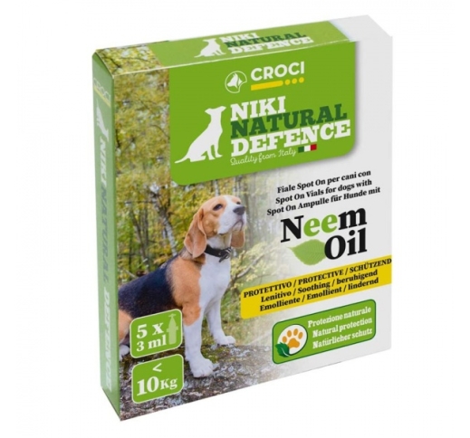 Niki Natural Defence Spot on Vials with Neem Oil for dogs <10kg 5x3ml