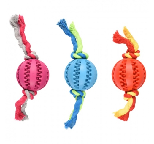 Rubber Dental Ball with Rope 7cm