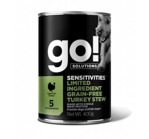 GO! Sensitivities консервы беззерновые с тушеной  индейкой 400g