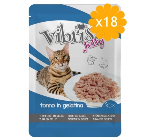 18шт x Vibrisse желе для кошек - Тунец 70г
