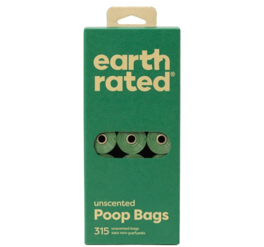 Earth Rated 100% Leak proof  Unscented Poop Bags 21 Rolls / 315pcs