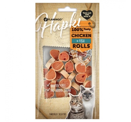 Hapki Cat Snacks - Chicken & Fish Rolls 50g