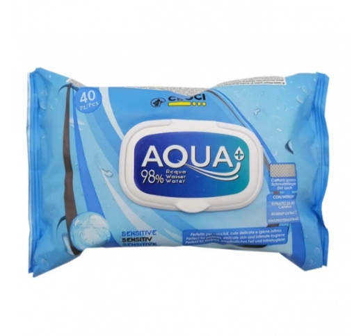 Wet Wipes Sensitive Aqua+ 40pcs