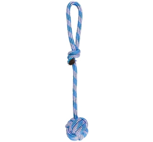 Dog Toy Cotton Ball Blue/White 6,5cm/40cm