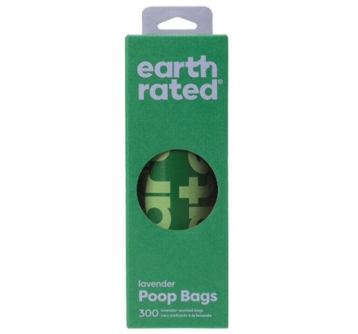 Earth Rated 100% Leak proof Lavender-scented Poop Bags 300pcs (Roll)