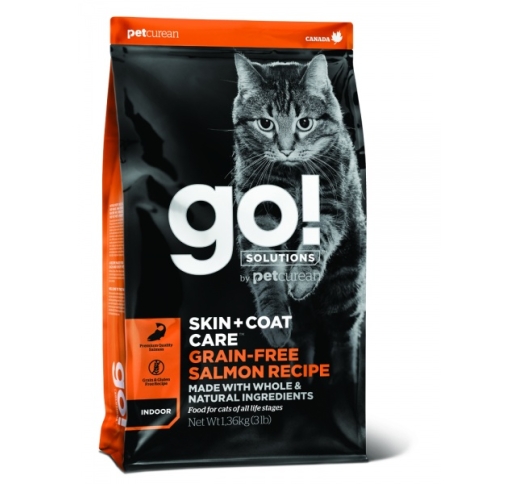 Корм GO! Skin + Coat для котят и кошек, с лососем 7,3кг