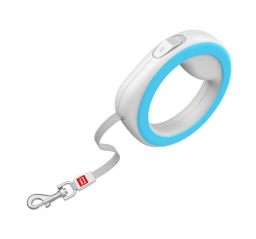 Waudog Retractable Leash Ring Blue XS-M 2,9m (up to 40kg)