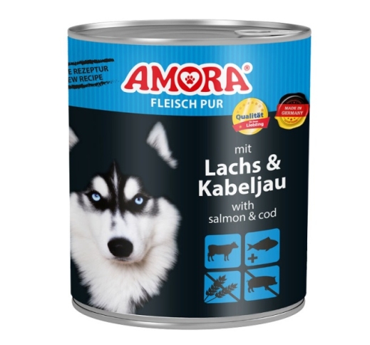 Amora консервы для собак - Лосось и треска 800г