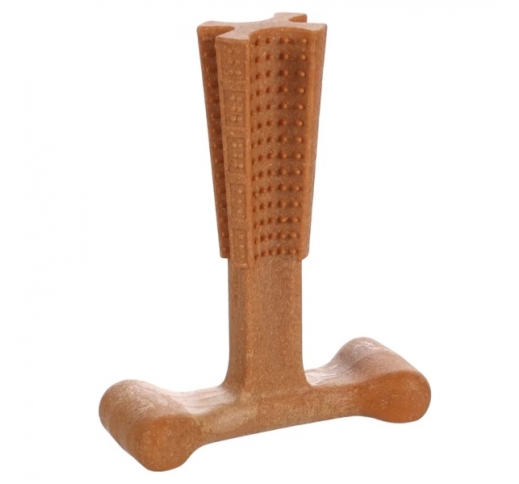 Mänguasi Koerale Nyl'o Bamboo T-Bone (Veiselihamaitseline) L 18.5cm