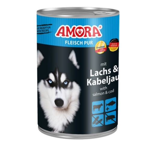 Amora консервы для собак - Лосось и треска 800г