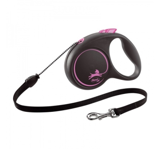 Flexi Black Design XS Pink/Black Cord 3m - 8kg