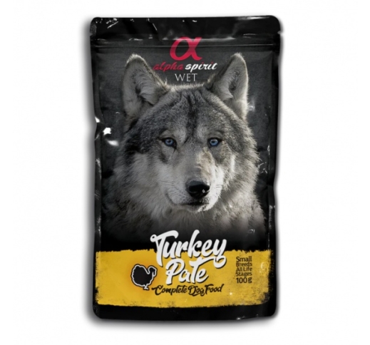 Alpha Spirit Pouch Pate for Dogs with Turkey 100g