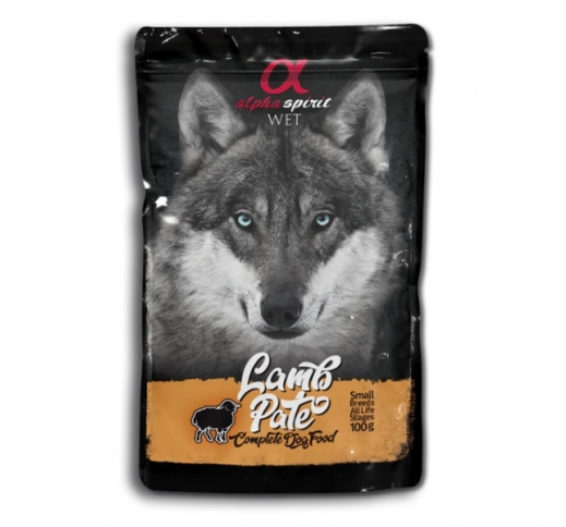 Alpha Spirit Pouch Pate for Dogs with Lamb 100g