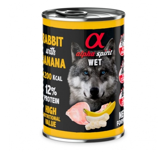 Alpha Spirit Konserv Koerale Kana, Küüliku ja Banaaniga 400g