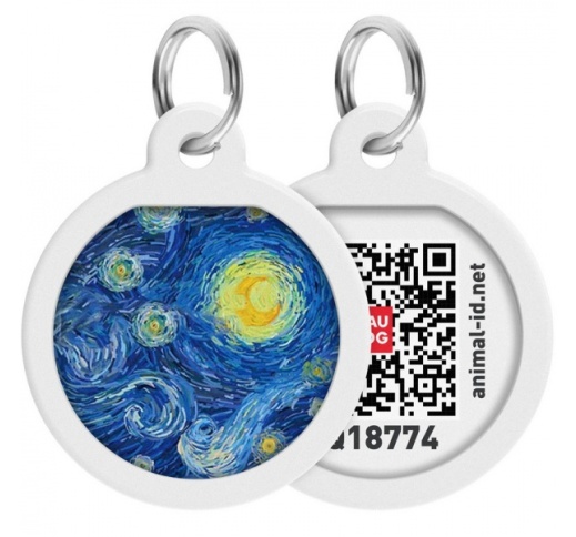 WAUDOG Smart ID Metal Tag QR-code "Water Lily" 25mm