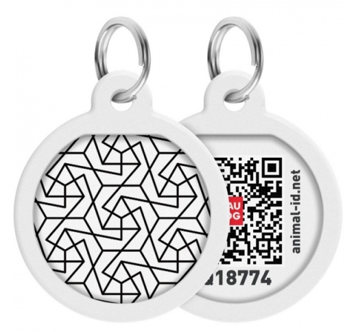 WAUDOG Smart ID Metal Tag QR-code "Geometry" 25mm