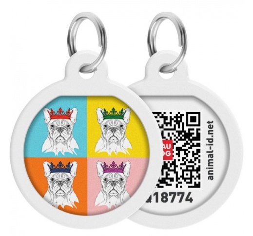 WAUDOG Smart ID Metal Tag QR-code "Frenchie" 25mm