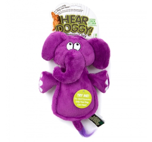 Dog Toy Hear Doggy® Elephant with Ultrasound Squeaker