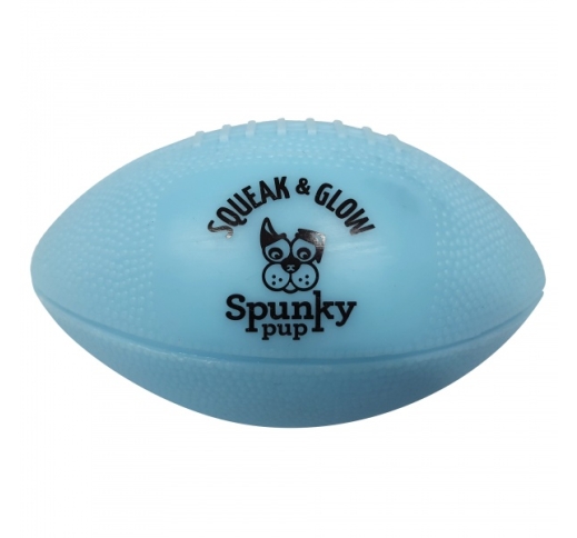 Dog Toy Spunky Pup Football (Squeak & Glow) 14cm