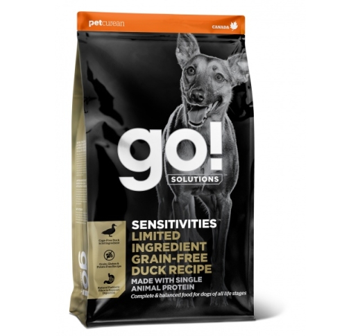 GO! Sensitivities Беззерновой корм с уткой для собак всех возрастов 1.6кг