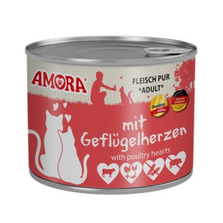 Amora Kassikonserv Veiseliha ja Linnusüdametega (Geflügelherzen) 200g