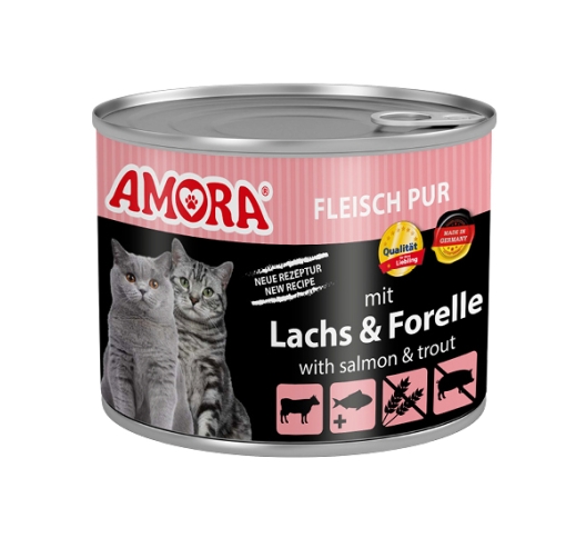 Amora Консервы для кошек - Говядина, лосось и форель 200г