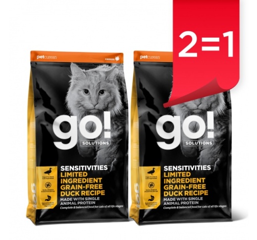 2=1 Go! Sensitivities Pardiga Teraviljavaba Kuivtoit Kassile ja Kassipojale 7,3kg (Parim enne 21/08/2025)
