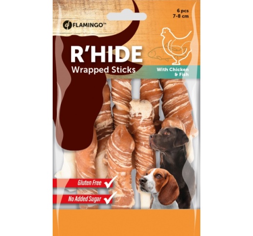 Лакомство для собак - Палочки R'Hide с курицей и треской 7-8см / 6тк / 85г