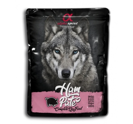 Alpha Spirit Pouch Pate for Dogs with Ham 300g