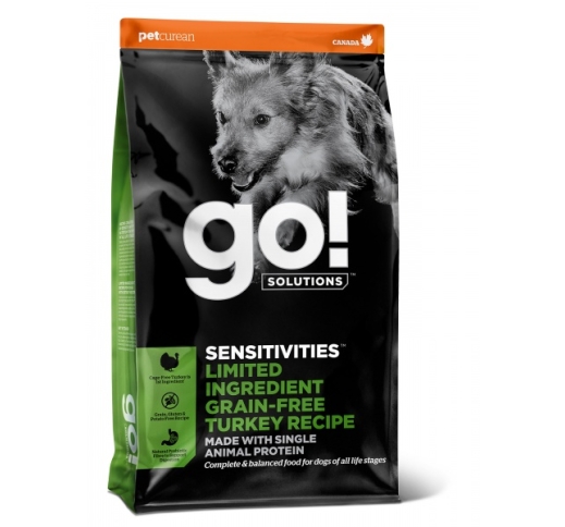 GO! Sensitivities Беззерновой корм с индейкой для собак всех возрастов 1,6кг