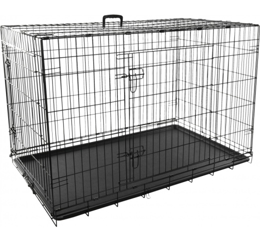 Wire Dog Cage Black 76x120x82cm XXL