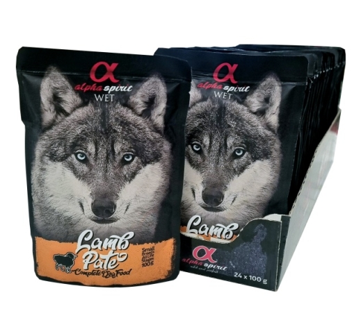 24x Alpha Spirit Pouch Pate for Dogs with Lamb 100g