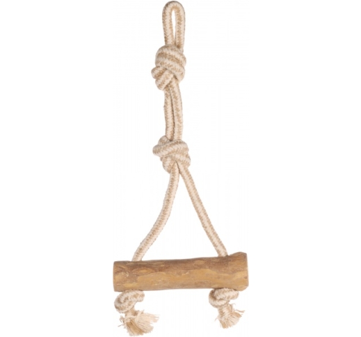 Игрушка для собак Деревянная палка с веревкой 33см