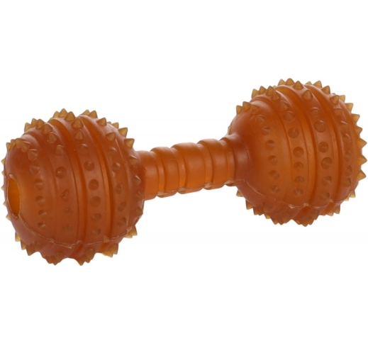 Dog Toy Natural Rubber Rubba Dumbbell with Spikes 12x5x5cm