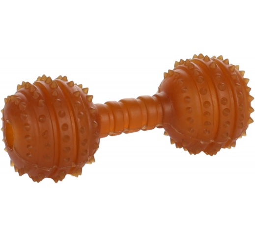 Dog Toy Natural Rubber Rubba Dumbbell with Spikes 12x5x5cm