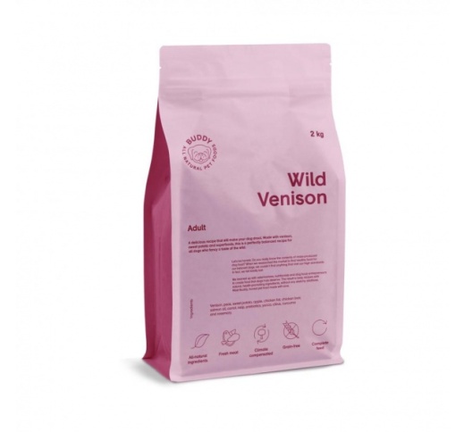 Buddy Wild Venison - Metshirvelihaga Kuivtoit Täiskasvanud Koerale 2kg