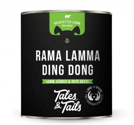 Tales & Tails Rama Lamma Ding Dong - Wet Food for Dogs (75% Lamb) 800g