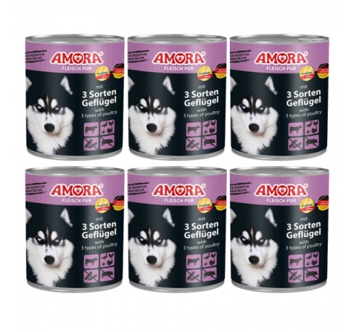 Amora Meat Pure Dog Food (Beef, Duck, Chicken and Turkey) 800g x 6pcs