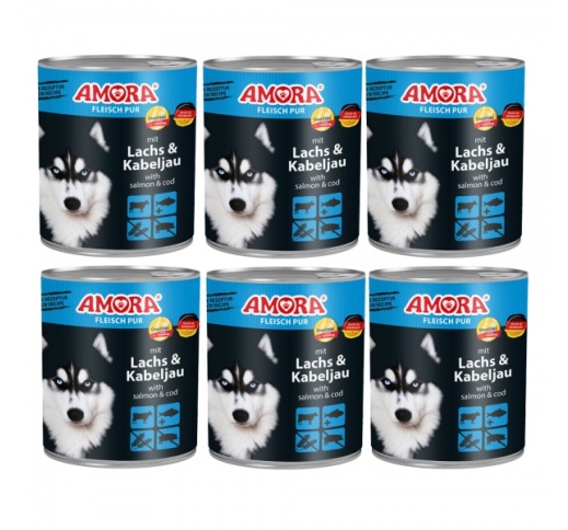 Amora Meat Pure Dog Food (Beef, Salmon and Cod) 800g x 6pcs