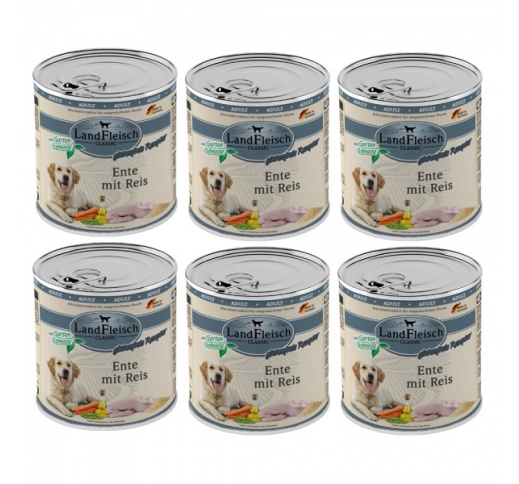 Landfleisch Dog Classic Koerakonserv Pardilihaga ja Riisiga (Ente mit Reis) 800g x 6tk