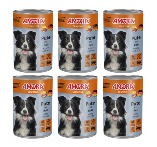 Amora Sensitive Dog Food (Turkey and Rice) 400g x 6pcs