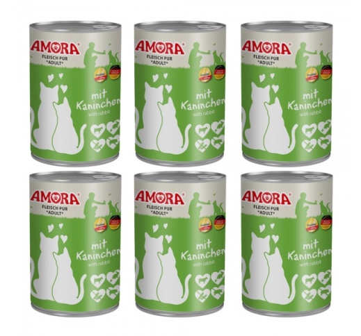 Amora Kaninchen Kassikonserv (Veise- ja Küülikulihaga) 400g x 6tk