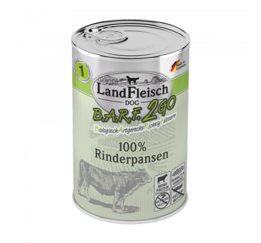 Landfleisch Dog BARF2GO Exklusiv Canned Dog Food 100% with Beef Tripe 400g