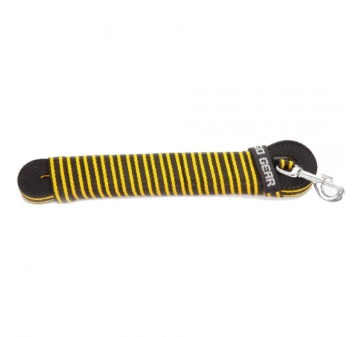Dingo Tracking Leash (Floating), without Loop, Black/Yellow 20mm x 10.5m